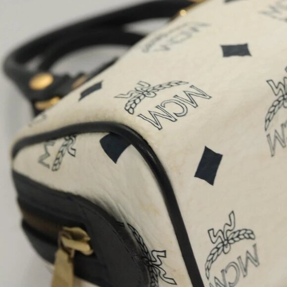 MCM Vicetos Logogram Hand Bag PVC Leather White - Picture 8 of 16